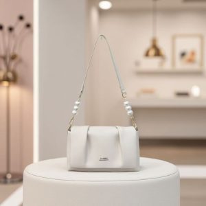 Pearl Accented Underarm Shoulder Bag